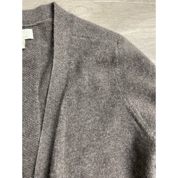 Womens Sweater ST TROPEZ tan 100% cashmere long open duster cardigan size M - Picture 8 of 8